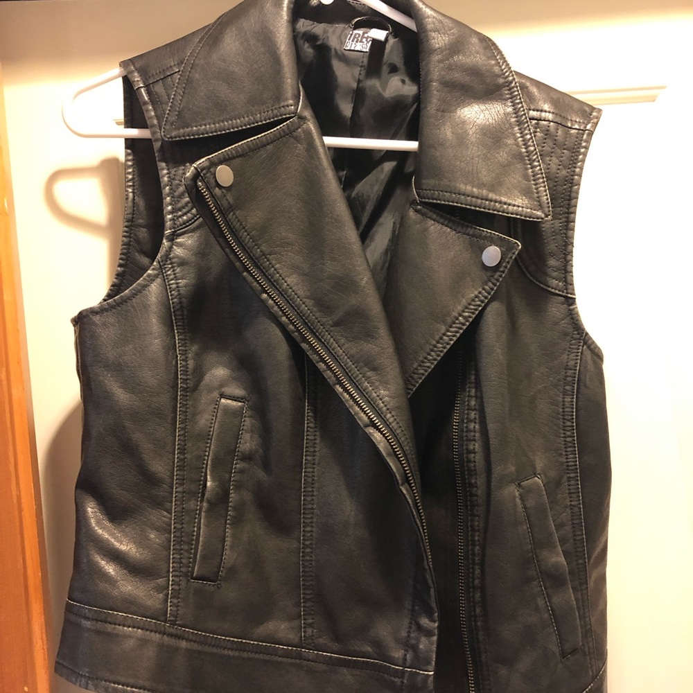 Free Press black pleather vest